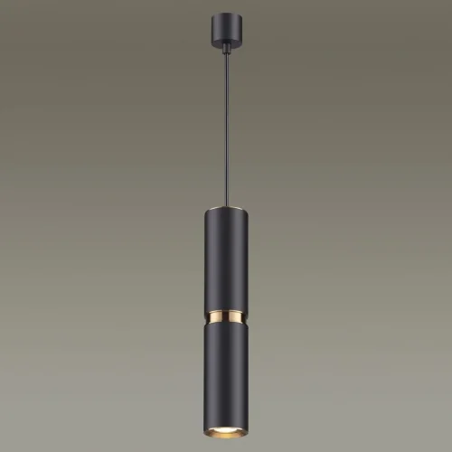 Светильник подвесной Afra 4742/5L Odeon Light чёрный золотой 1 лампа, основание чёрное в стиле хай-тек современный трубочки фото 2