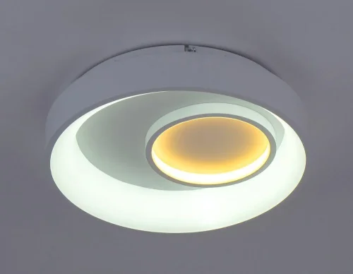 Светильник потолочный LED с пультом 10207/2LED Escada белый на 1 лампу, основание белое в стиле хай-тек с пультом фото 2
