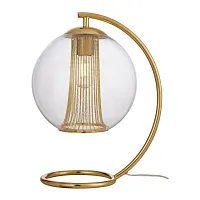 Настольная лампа Funnel 2880-1T Favourite прозрачная 1 лампа, основание золотое металл в стиле современный 