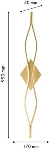 Бра LED Mebius 4741-2W Favourite золотой на 1 лампу, основание золотое в стиле современный фото 2