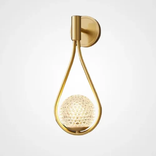 Настенный светильник HOOP DROP WALL LUX 224089-23 ImperiumLoft прозрачный на 1 лампу, основание латунь в стиле современный 