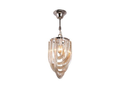 Светильник подвесной 64001/S cognac Newport янтарный 1 лампа, основание никель хром в стиле классика 