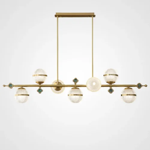 Светильник подвесной LUARA LONG L122 220415-23 ImperiumLoft прозрачный на 7 ламп, основание латунь в стиле современный Светильник подвесной LUARA LONG L122 220415-23 ImperiumLoft прозрачный на 7 ламп, основание латунь в стиле современный