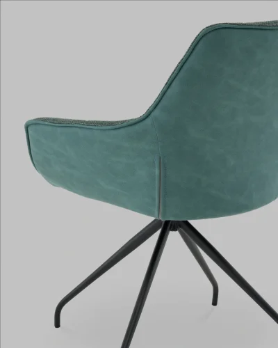 Кресло вращающееся Кимберли рогожка/замша зеленый УТ000041752 Stool Group, зелёный/рогожка замша, ножки/металл/чёрный, размеры - *****мм фото 6