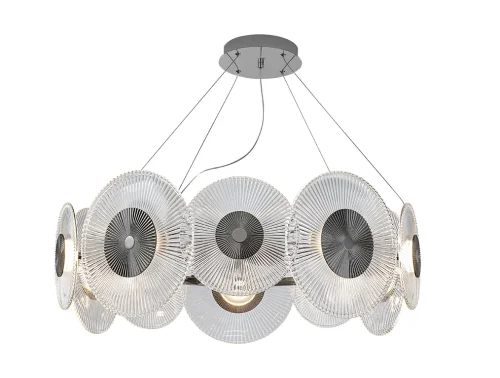 Светильник подвесной LED 4548+2/S black glossy Newport прозрачный на 10 ламп, основание чёрное в стиле американский современный 