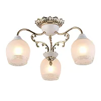 Люстра потолочная Stornara OML-55607-03 Omnilux белая на 3 лампы, основание золотое белое в стиле современный 