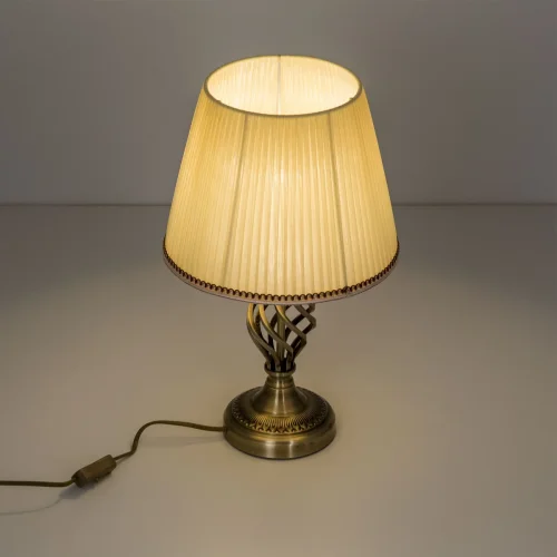 Настольная лампа Вена CL402833 Citilux бежевая 1 лампа, основание бронзовое металл в стиле классический  фото 3