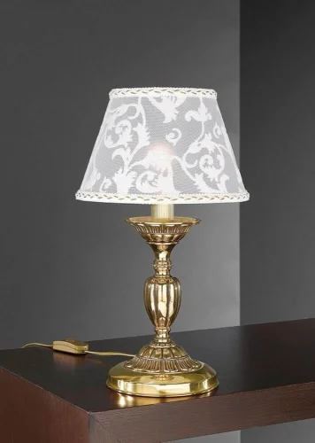 Настольная лампа P 8370 P Reccagni Angelo белая 1 лампа, основание золотое латунь металл в стиле классический 