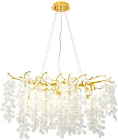 Люстра подвесная Parra 4161-6P Favourite прозрачная белая на 6 ламп, основание золотое в стиле флористика ветви