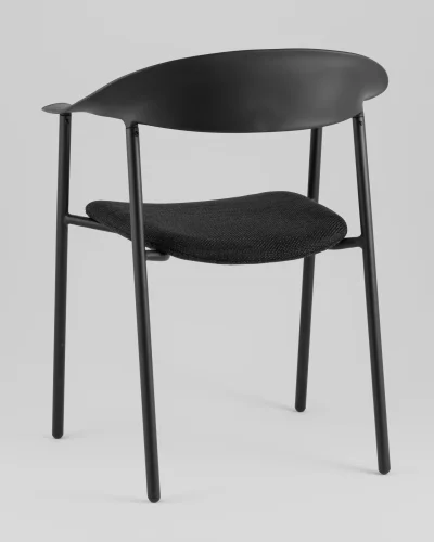 Стул Eila, с подушкой, пластик черный УТ000039776 Stool Group, чёрный/рогожка, ножки/пластик/чёрный, размеры - *775***502*591 фото 5