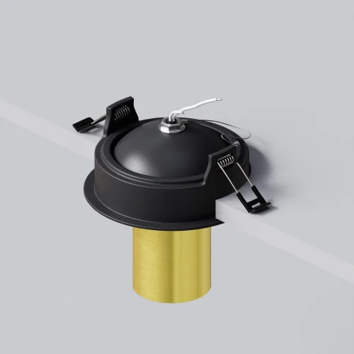 Светильник точечный Focus S C048CL-01-GU10-BBS Maytoni латунь 1 лампа, основание чёрное в стиле современный хай-тек трубочки круглый фото 8