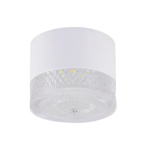 Светильник накладной LED CLT 140C80 WH 4000K Crystal Lux прозрачный 1 лампа, основание белое в стиле современный круглый фото 2
