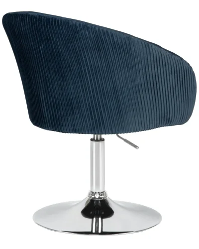 Кресло дизайнерское  8600-LM,  цвет сиденья синий велюр (1922-20), цвет основания хром Dobrin, синий/велюр, ножки/металл/хром, размеры - 750*900***600*570 фото 4