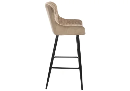 Барный стул Mint темно-бежевый 11536 Woodville, бежевый/велюр, ножки/металл/чёрный, размеры - ****450*490 фото 3
