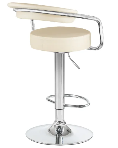 Стул барный набор 2 шт. SET-2 5013-LM MARTA, цвет сиденья кремовый, цвет основания хром Dobrin, /экокожа, ножки/металл/хром, размеры - 830*1040***520*490 фото 5 Стул барный набор 2 шт. SET-2 5013-LM MARTA, цвет сиденья кремовый, цвет основания хром Dobrin, /экокожа, ножки/металл/хром, размеры - 830*1040***520*490 фото 5