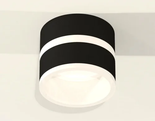 Светильник накладной XS8102019 Ambrella light белый 1 лампа, основание чёрное в стиле хай-тек круглый фото 2