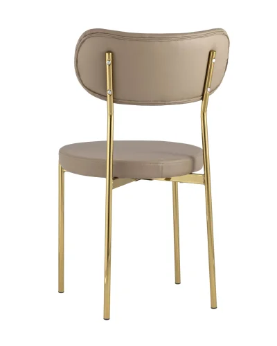 Стул обеденный Барбара, экокожа бежевая, золотые ножки УТ000028059 Stool Group, бежевый/экокожа, ножки/металл/золотой, размеры - ****485*535 фото 4