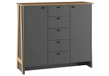 Тумба Теодора графит / крафт золотой 587603 Woodville столешница коричневая из 