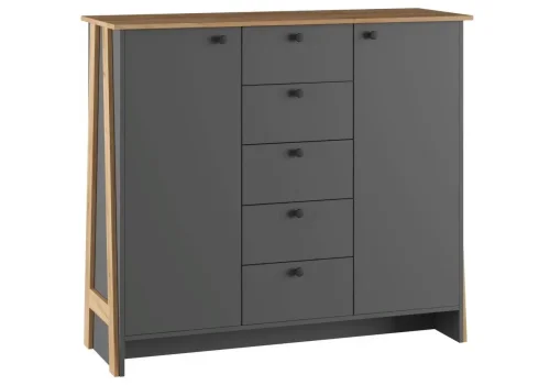 Тумба Теодора графит / крафт золотой 587603 Woodville столешница коричневая из 
