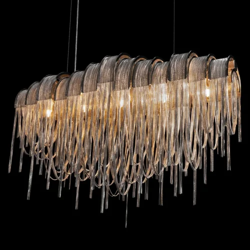 Люстра подвесная Volver 10404/720L SN LOFT IT никель на 5 ламп, основание никель в стиле арт-деко цепочки фото 8