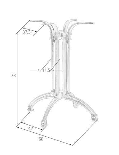 Подстолье обеденное 5028-LMS LOUISE Dobrin столешница из фото 2