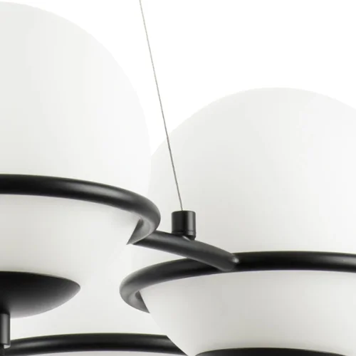 Люстра подвесная Globo 803267 Lightstar белая на 6 ламп, основание чёрное в стиле современный шар фото 3