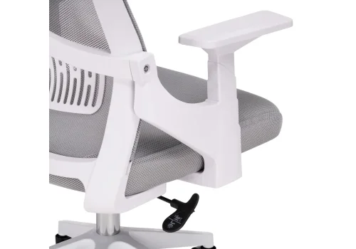 Компьютерное кресло Klif gray / white 15606 Woodville, серый/сетка, ножки/пластик/белый, размеры - *1240***620*650 фото 7