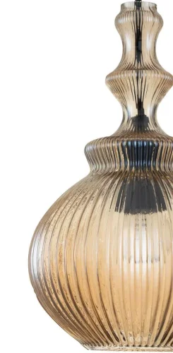 Светильник подвесной Ideale V000131 Indigo янтарный 1 лампа, основание чёрное в стиле классический выдувное фото 3