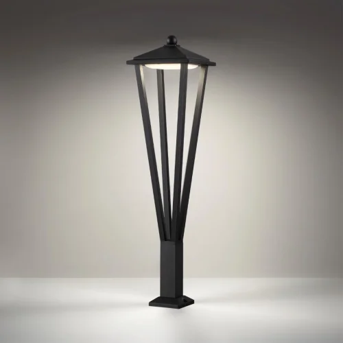 Парковый светильник LED Bearitz 6655/12GL Odeon Light уличный IP65 чёрный на 1 лампу, плафон чёрный в стиле хай-тек LED фото 4