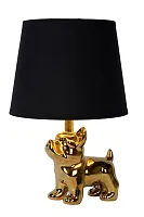 Настольная лампа Extravaganza Sir Winston 13533/81/10 Lucide чёрная 1 лампа, основание золотое металл керамика в стиле винтаж современный 