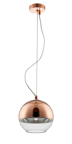 Светильник подвесной WOODY SP1 D200 COPPER Crystal Lux медь прозрачный на 1 лампу, основание медь в стиле современный шар