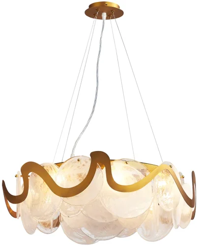 Люстра подвесная Sweet 2130/03/08P Stilfort прозрачная на 8 ламп, основание золотое в стиле современный  фото 2