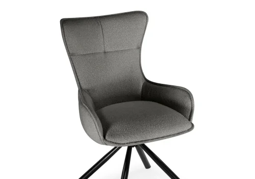 Стул на металлокаркасе Chicago light gray / black legs KD 15830 Woodville, серый/велюр, ножки/металл/чёрный, размеры - ****550*550мм фото 6
