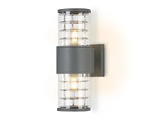 Настенный светильник ST2523 Ambrella light уличный IP54 серый 2 лампы, плафон прозрачный в стиле модерн хай-тек E27