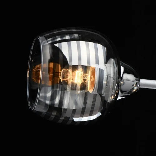 Люстра потолочная Альфа 324015106 DeMarkt прозрачная серая на 6 ламп, основание хром в стиле классический  фото 5