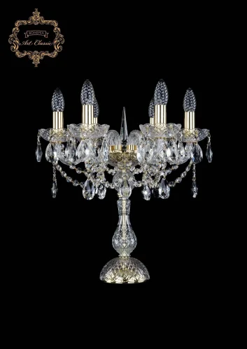 Настольная лампа 12.12.6.141-45.Gd.Sp Bohemia Art Classic прозрачная 6 ламп, основание золотое металл в стиле классический 