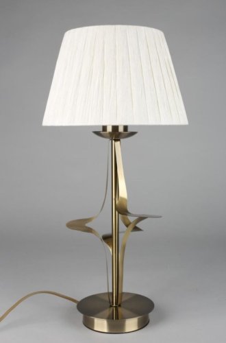 Настольная лампа Grottole OML-63604-01 Omnilux белая 1 лампа, основание бронзовое металл в стиле классический  фото 2