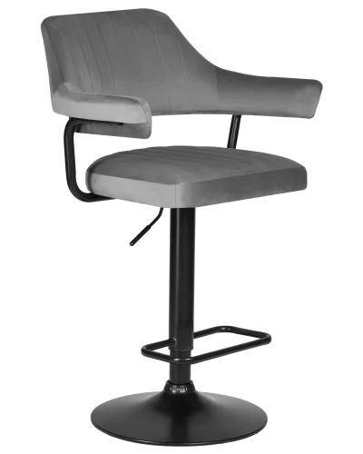 Стул барный набор 2 шт. SET-2 5019_BlackBase-LM CHARLY BLACK, цвет сиденья серый велюр (MJ9-75), цвет основания черный Dobrin, /велюр, ножки/металл/чёрный, размеры - 990*1200***610*540 фото 3 Стул барный набор 2 шт. SET-2 5019_BlackBase-LM CHARLY BLACK, цвет сиденья серый велюр (MJ9-75), цвет основания черный Dobrin, /велюр, ножки/металл/чёрный, размеры - 990*1200***610*540 фото 3