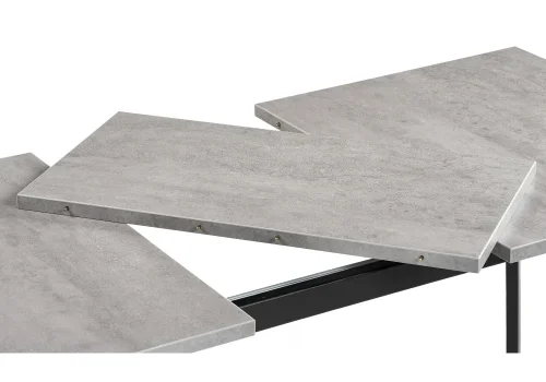 Стол раскладной Колон Лофт 120 25 мм бетон / черный матовый  489608 Woodville столешница бетон из лдсп фото 6