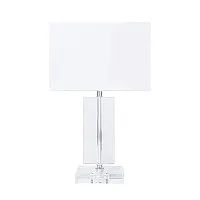 Настольная лампа Clint A4022LT-1CC Arte Lamp белая 1 лампа, основание прозрачное хром хрусталь металл в стиле современный 