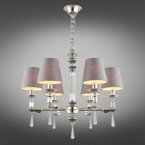 Люстра подвесная Rivoli OML-64203-06 Omnilux серая на 6 ламп, основание серебряное в стиле классический фото 2