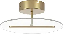 Светильник потолочный LED Acrile 738033 Lightstar прозрачный 1 лампа, основание золотое в стиле минимализм хай-тек современный 
