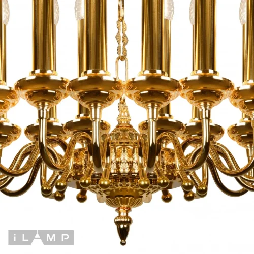 Люстра потолочная Louvre MD8551-15 GD iLamp без плафона на 15 ламп, основание золотое в стиле современный американский  фото 4