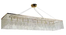 Люстра подвесная хрустальная Milano E 1.5.120X30.501 G Arti Lampadari прозрачная на 10 ламп, основание золотое в стиле классика 