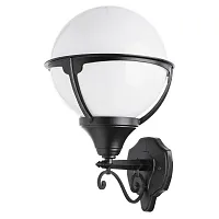 Настенный светильник MONACO A1491AL-1BK Arte Lamp уличный IP44 чёрный 1 лампа, плафон белый в стиле модерн E27