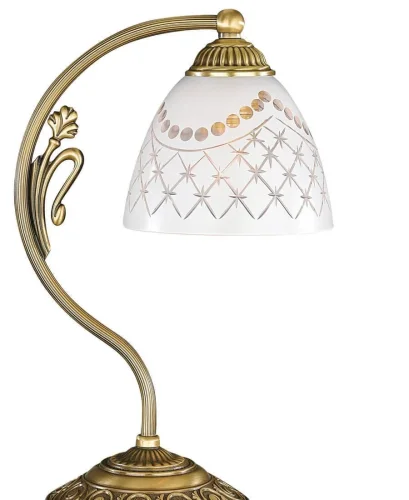 Настольная лампа P 7052 P Reccagni Angelo белая 1 лампа, основание античное бронза латунь металл в стиле классический  фото 2