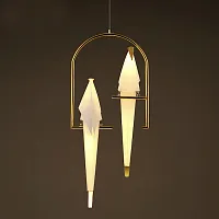 Светильник подвесной LED Origami 75098-22 ImperiumLoft серый 2 лампы, основание золотое в стиле модерн ветви