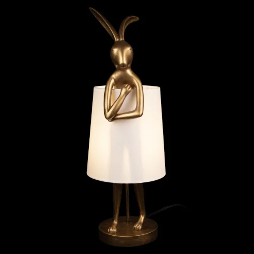 Настольная лампа Lapine 10315/B White LOFT IT белая 1 лампа, основание золотое смола в стиле современный животные фото 2