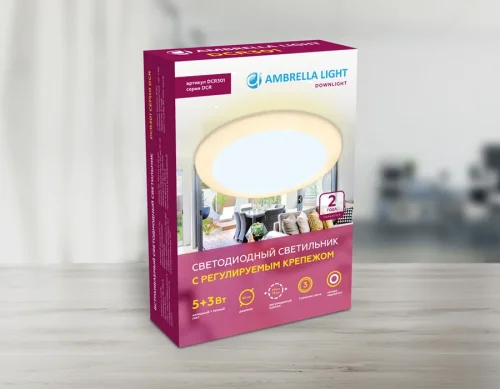 Светильник точечный LED Downlight DCR301 Ambrella light белый 1 лампа, основание белое в стиле современный хай-тек регулируемый крепеж фото 8