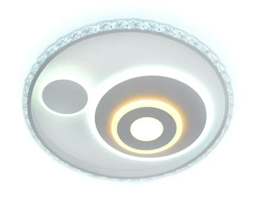 Люстра потолочная LED с пультом FA244 Ambrella light белая на 1 лампа, основание белое в стиле хай-тек с пультом фото 5